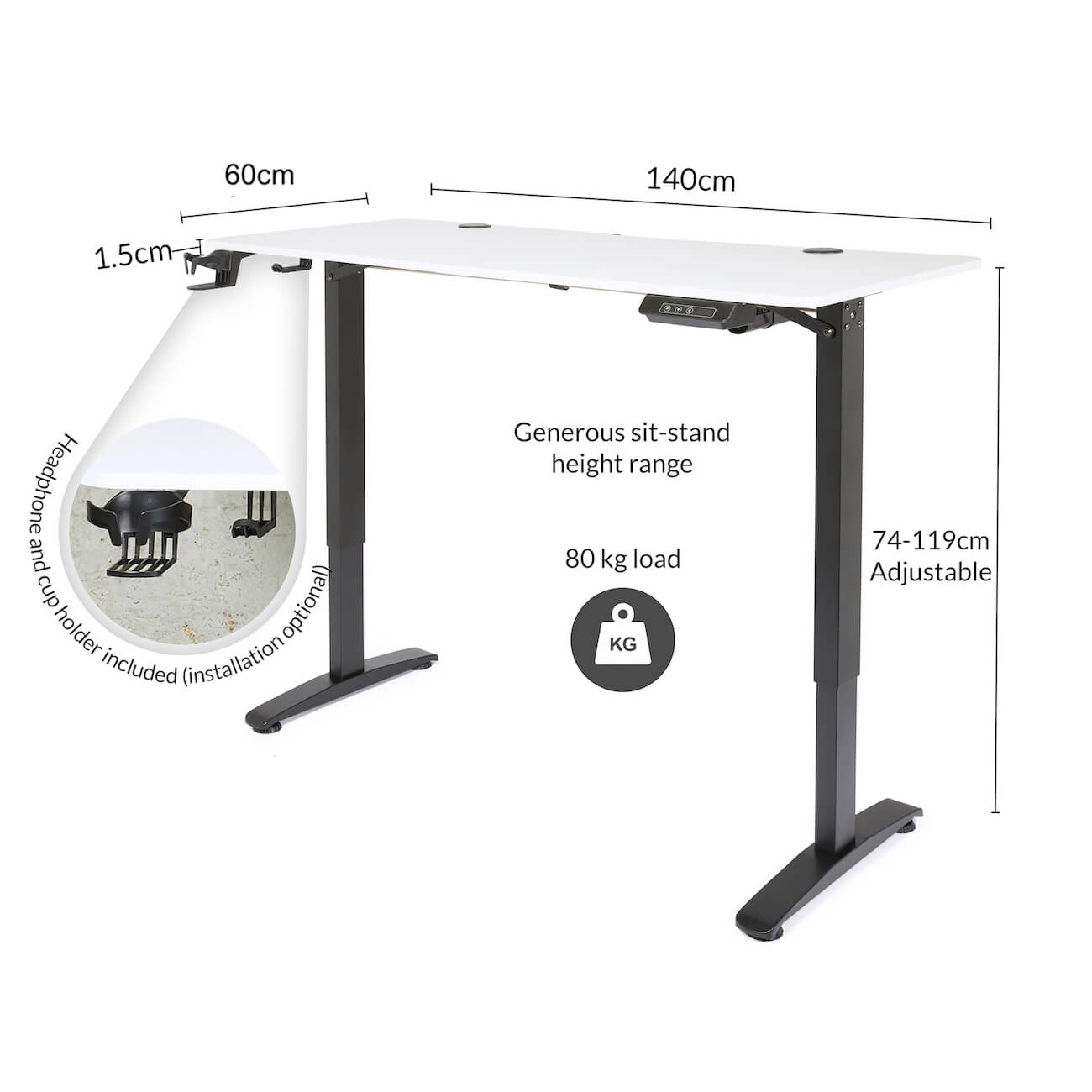 ez desk air white black 140-2 ez desk air white black 140-2
