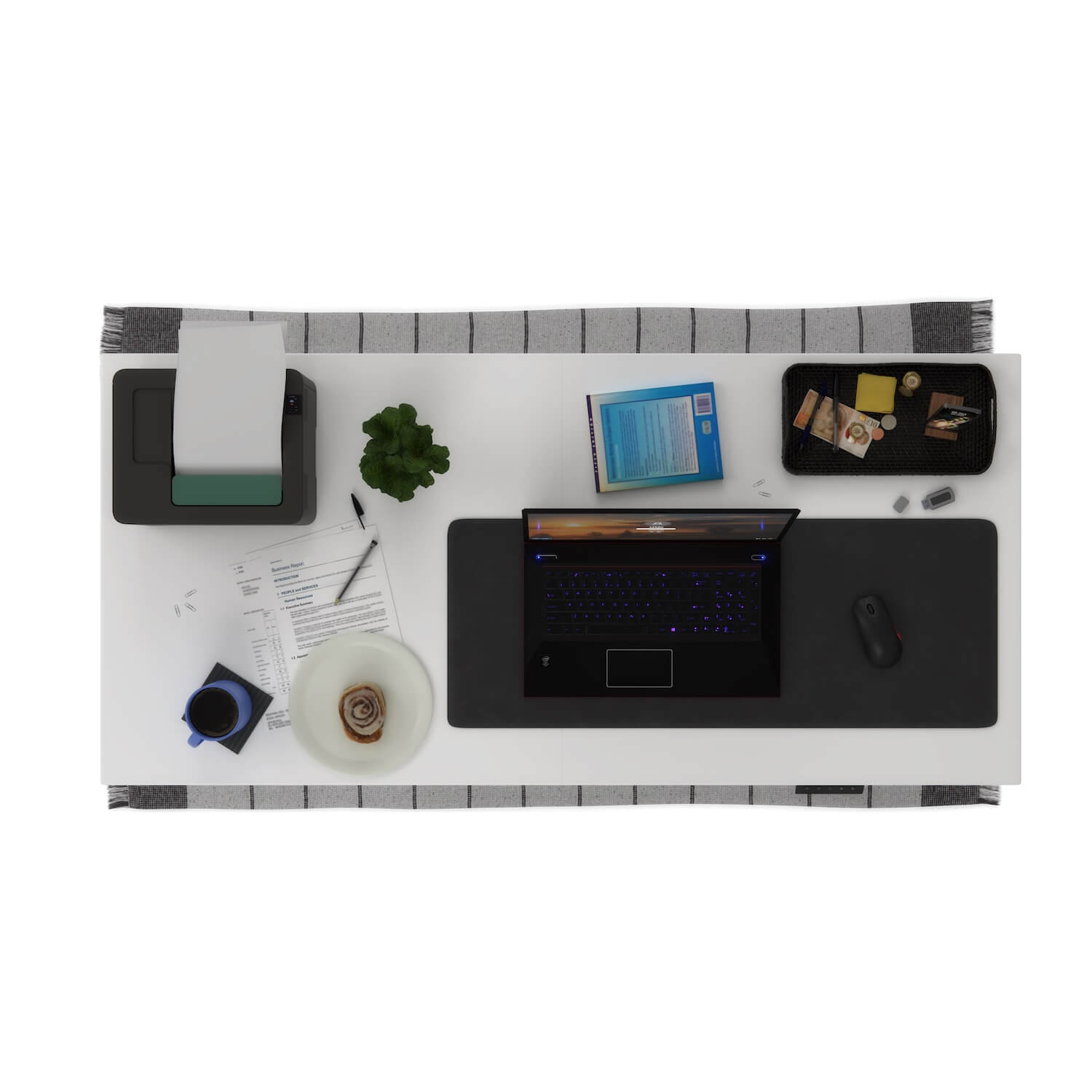 White Desktop 160x60cm 3